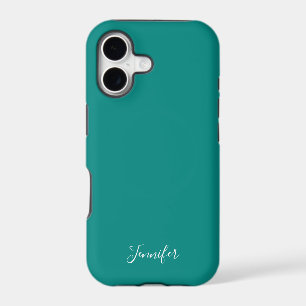 Dark Turquoise Solid Colour Custom Monogram