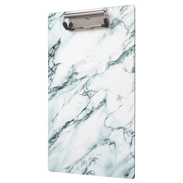 Dark Turquoise Vein Marble Look Clipboard (Left)