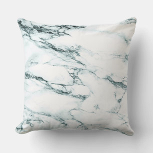Dark Turquoise Vein Marble Look Cushion