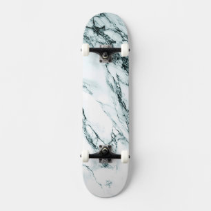 Dark Turquoise Vein Marble Look Skateboard
