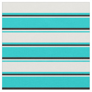 Dark Turquoise, White & Black Coloured Pattern Fabric