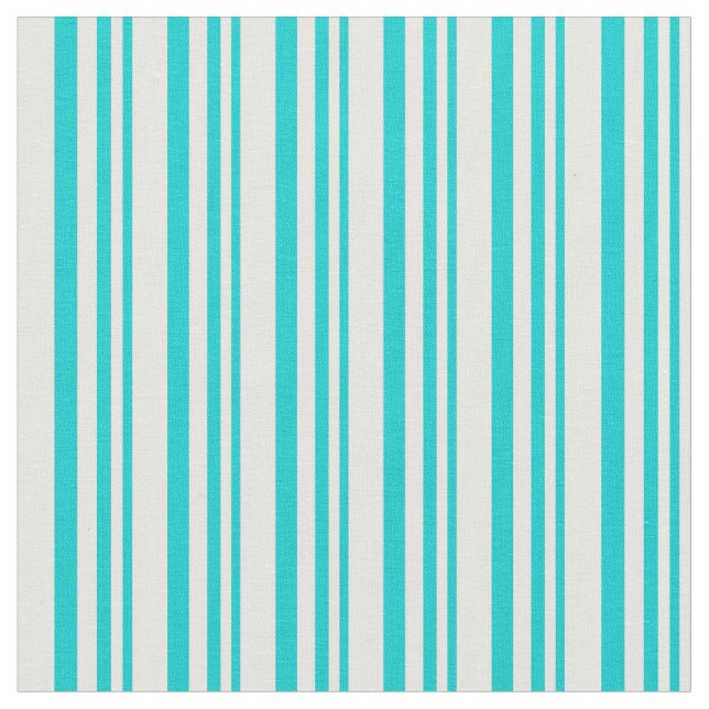 Dark Turquoise & White Coloured Pattern Fabric (Close Up)
