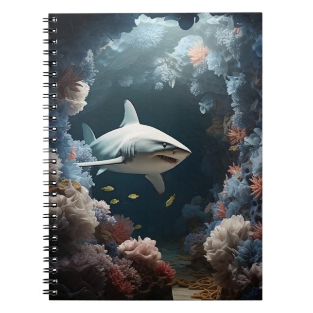 Dark Underwater Shark  Notebook (Front)