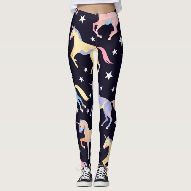 Dark Unicorn Fantasy: Magical Seamless. Leggings (Front)