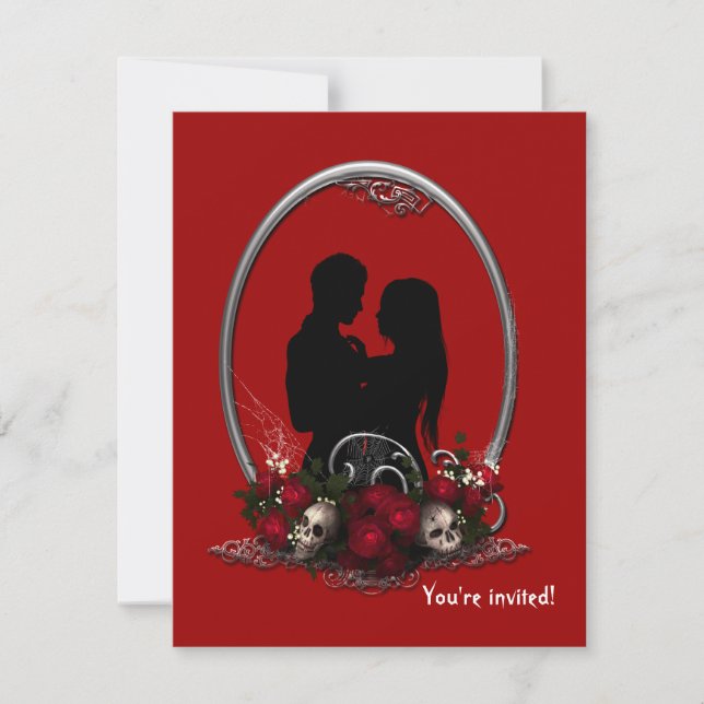 Dark Union Vampire Goth Wedding Invitation (Front)