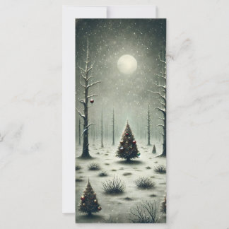 Dark Unique Winter Night Christmas Card