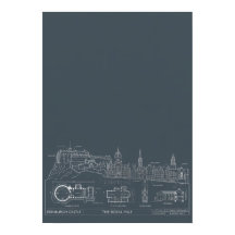 Dark Urban Blueprint City Poster