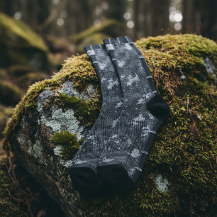 Dark Urban Camouflage Monogram Grey Camo Socks