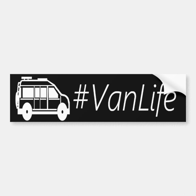 Dark #VANLIFE Bumper Sticker (Front)