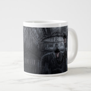 Dark Venice Rain Bridge of Sighs at Night Large Coffee Mug