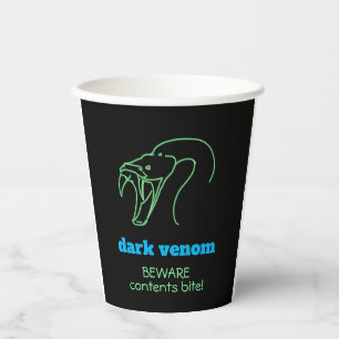 Dark Venom with Bite - Snake Head and Fangs Paper Cups
