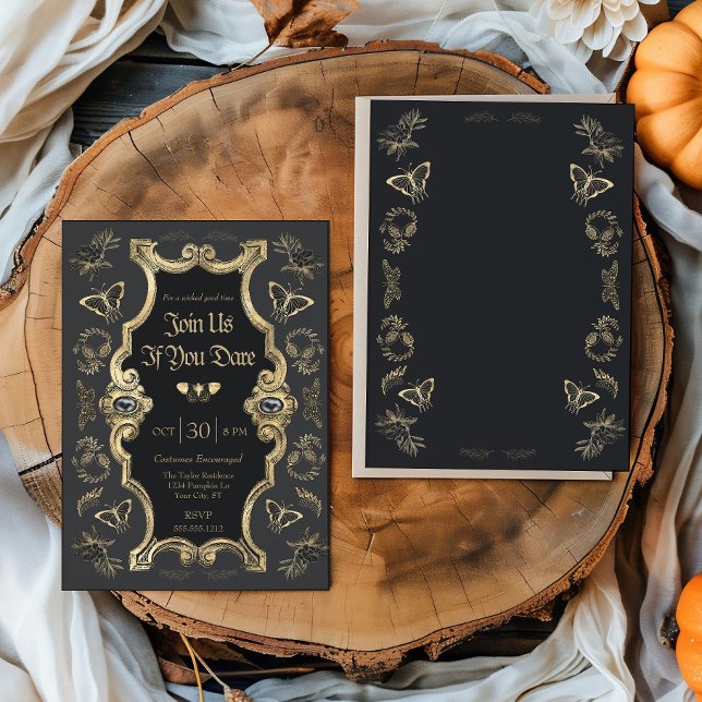 Dark Victorian Gothic Adult Halloween Party  Invitation (Creator Uploaded)