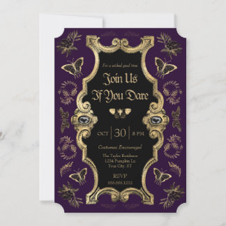 Dark Victorian Gothic Adult Halloween Party Invitation