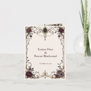Dark Victorian Gothic Floral Wedding Invitation