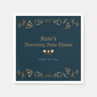Dark Victorian Gothic Halloween Baby Shower Napkin