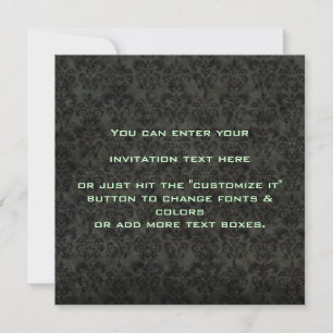 Dark Victorian Square Invitation