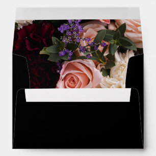 Dark vintage burgundy Floral Envelope