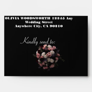 Dark vintage burgundy  Floral  Envelope