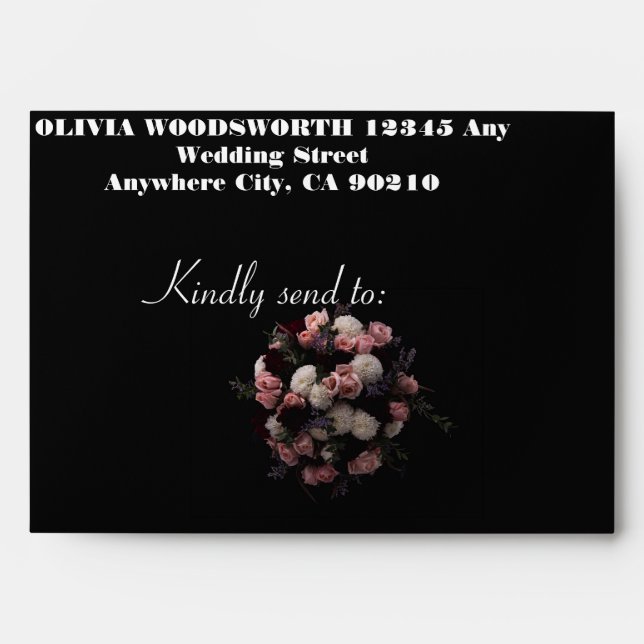 Dark vintage burgundy  Floral  Envelope (Front)