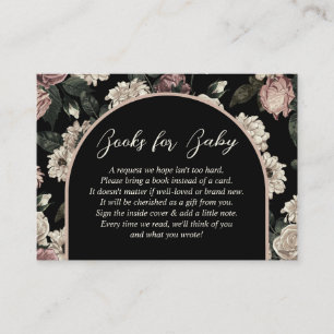Dark Vintage Floral Baby Shower Book Request  Enclosure Card