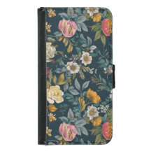 Dark Vintage Floral Galaxy S5 Wallet Case