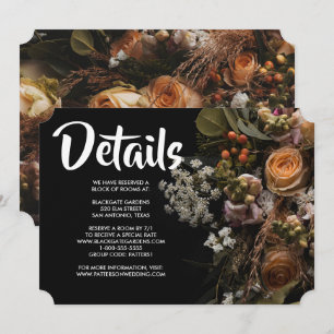 Dark vintage Floral   Invitation