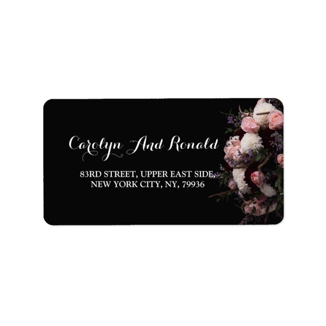 Dark vintage Floral  Label (Front)