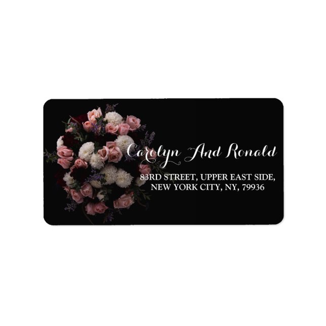 Dark vintage Floral  Label (Front)