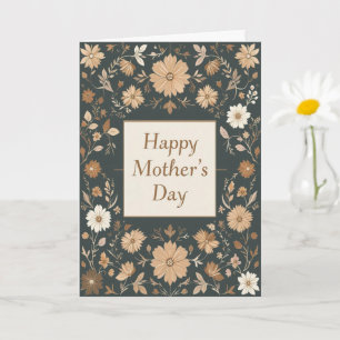 Dark Vintage Floral Mothers Day Mum Card