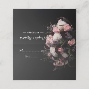 Dark vintage Floral Place Card