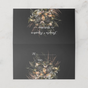 Dark vintage Floral Place Card