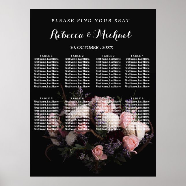 Dark vintage Floral Poster (Front)