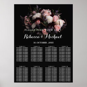 Dark vintage Floral Poster