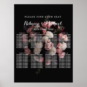 Dark vintage Floral Poster