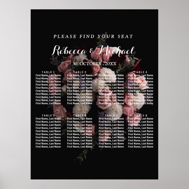 Dark vintage Floral Poster (Front)