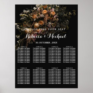Dark vintage Floral Poster