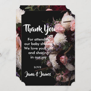 Dark vintage Floral   thank you Invitation
