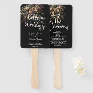 Dark vintage Floral Wedding Hand Fan