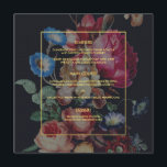 Dark Vintage Floral Wedding Menu Card<br><div class="desc">Beautiful menu cards to compliment your table settings at your wedding or next dinner party. Add your custom wording to this design by using the "Edit this design template" boxes on the right hand side of the item, or click the blue "Customise it" button to arrange the text, change the...</div>