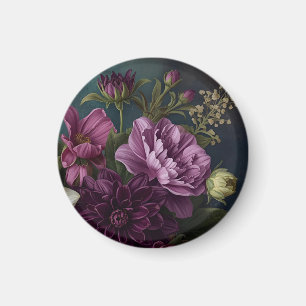 Dark Vintage Flowers Magnet