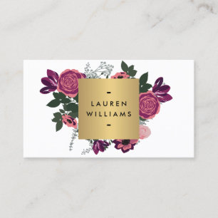 Dark Vintage Modern Floral Motif Luxe Designer I Business Card