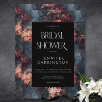 Dark Vintage Red & Pink Floral Bridal Shower
