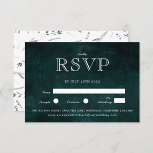 Dark Vintage Wreath with rustic Foliage Invitation