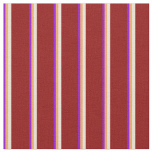 Dark Violet, Brown, Bisque, and Dark Red Lines Fabric