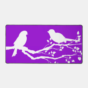 Dark Violet Country Birds At Rest Desk Mat