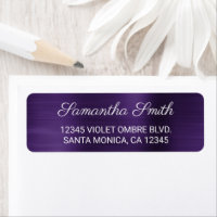 Dark Violet Purple Ombre Brushed Foil