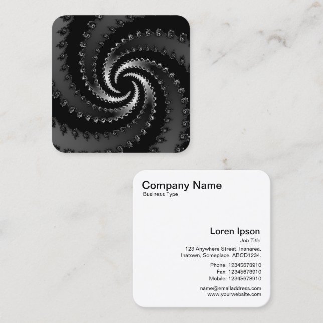 Dark Vortex Fractal Square Business Card (Front/Back)