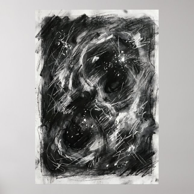 Dark Vortex Spirit Energy Abstract Art Poster (Front)