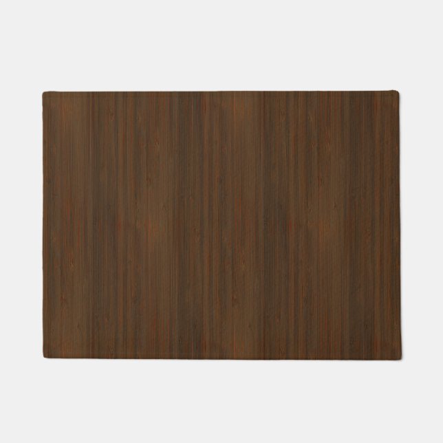 Dark Walnut Brown Bamboo Wood Grain Look Doormat (Front)