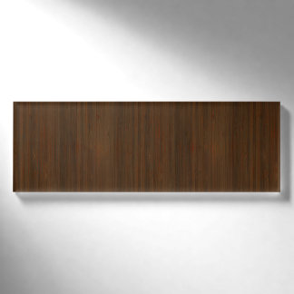 Dark Walnut Brown Bamboo Wood Grain Look Name Tag